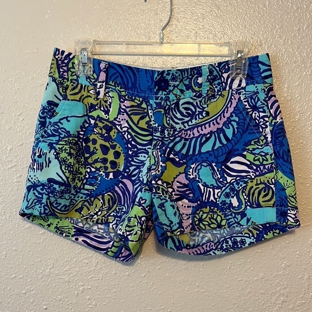 LILLY‎ Pulitzer Blue The Callahan Shorts Size 0